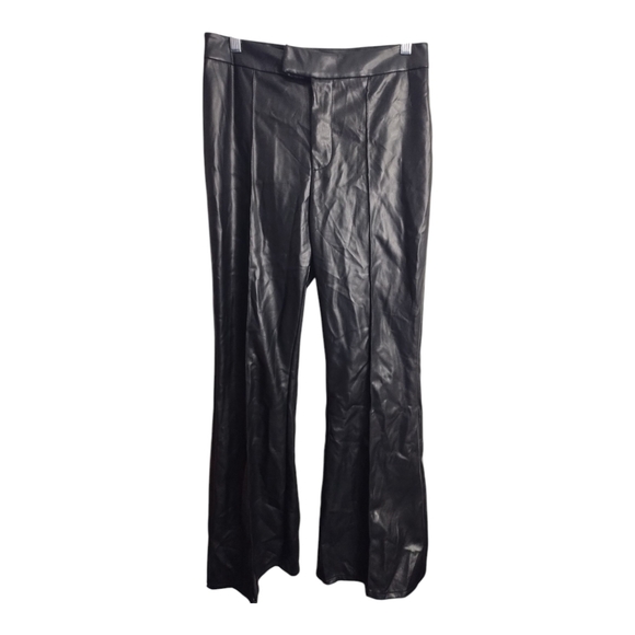 7 For All Mankind Pants - 7 For All Mankind‎ High Rise Faux Leather Flare Wide Leg Office Festival Pants M